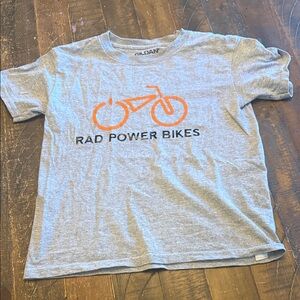 Gildan Kids Gray Tee with Orange Bike Graphic
